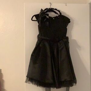 Black Dress With Flower Crown Head Piece
